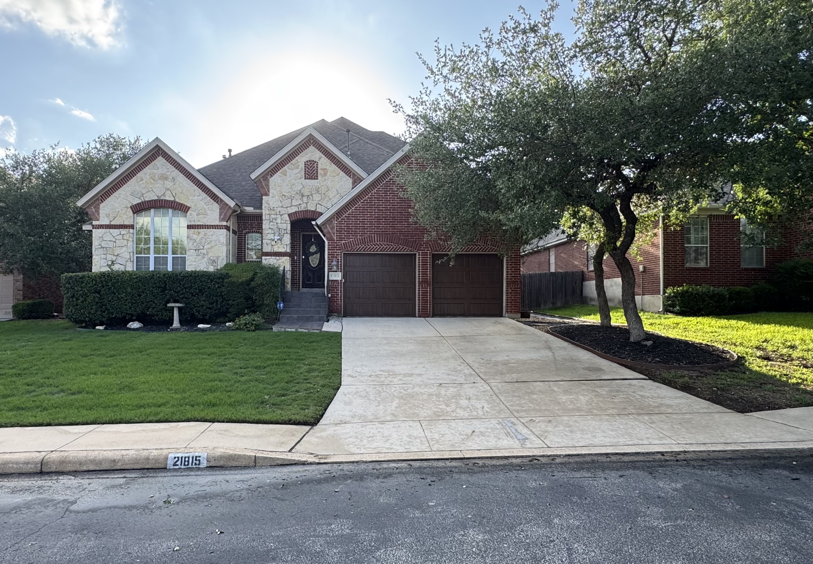 Driveway pressure washed clean in San Antonio